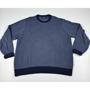 VTG‎ Chaps Ralph Lauren Sweater Men's XL Blue Knit Cotton Crew Neck